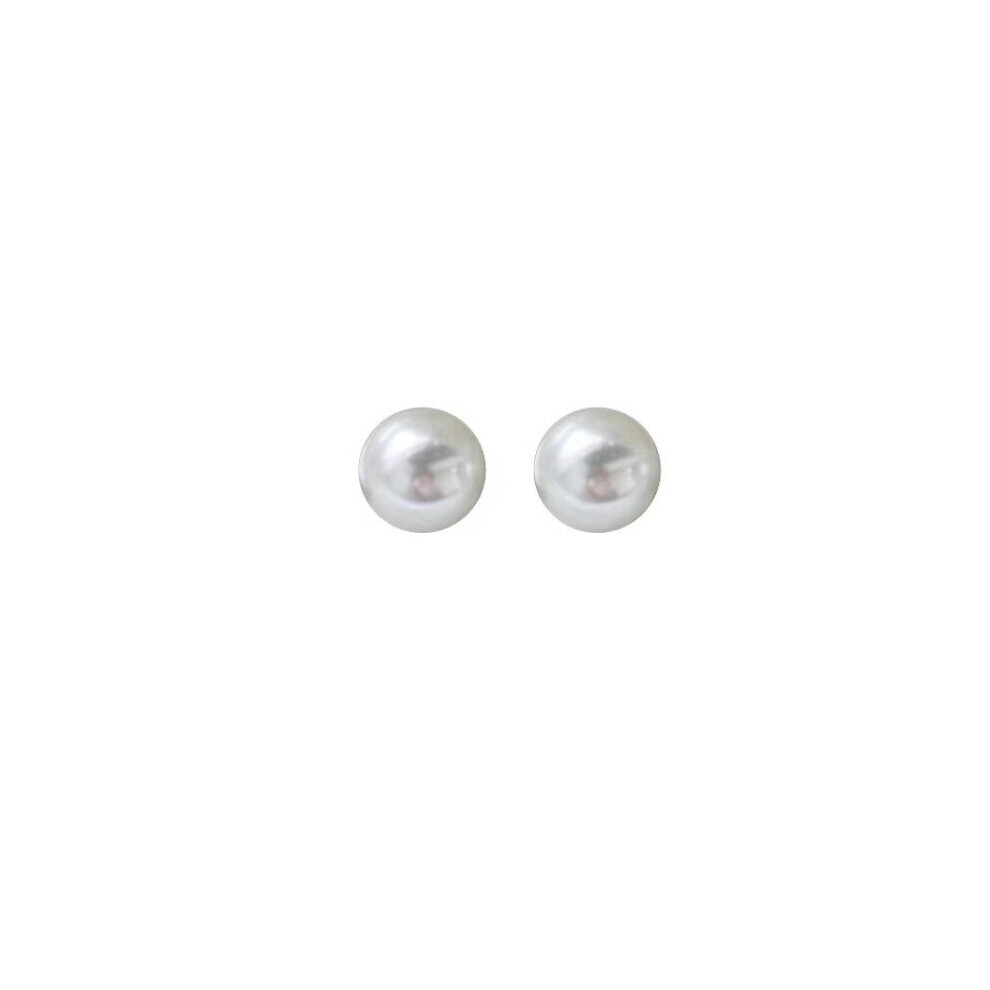 Silver Needle Round Pearl Earrings Women's Retro French Hong Kong Style Stud Earrings All-match Earrings - Image 5