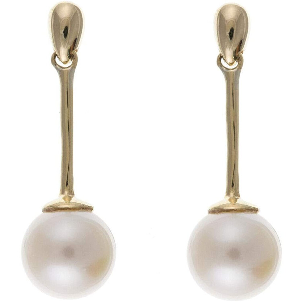 Solid Gold Pearl Earrings Freshwater Cultured Pearls Hallmarked Butterfly Back
