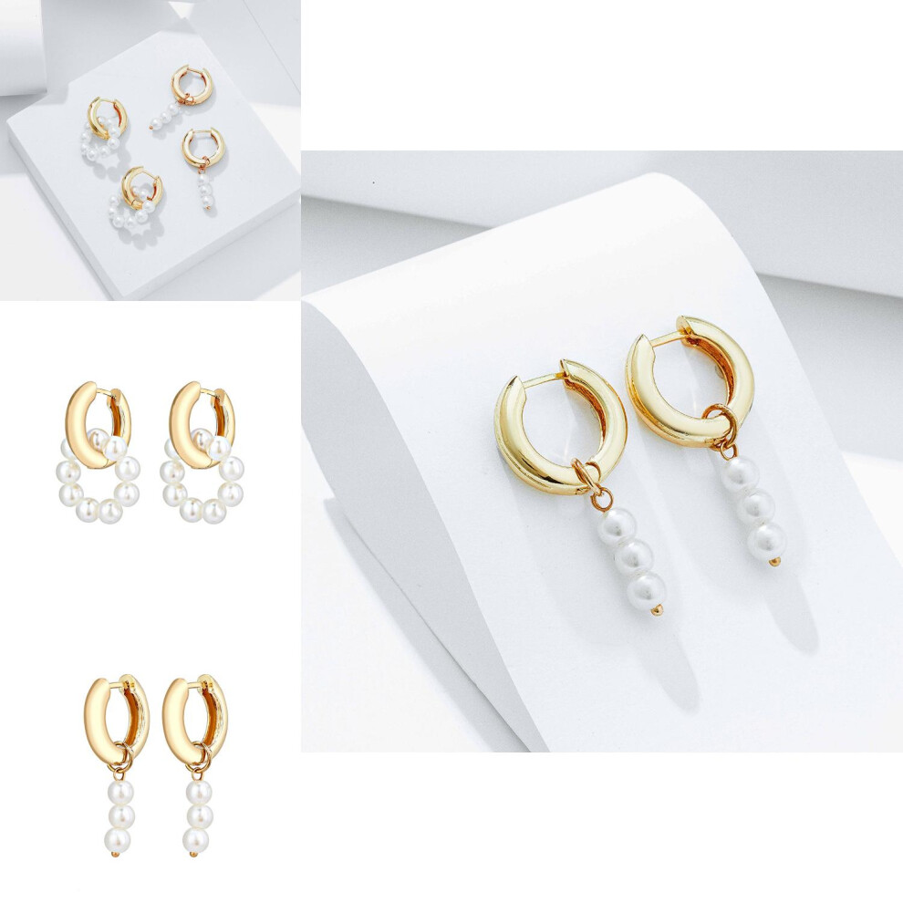 Sophisticated Pearl Earrings Alloy Material For Women Ideal For Gifting - Image 3