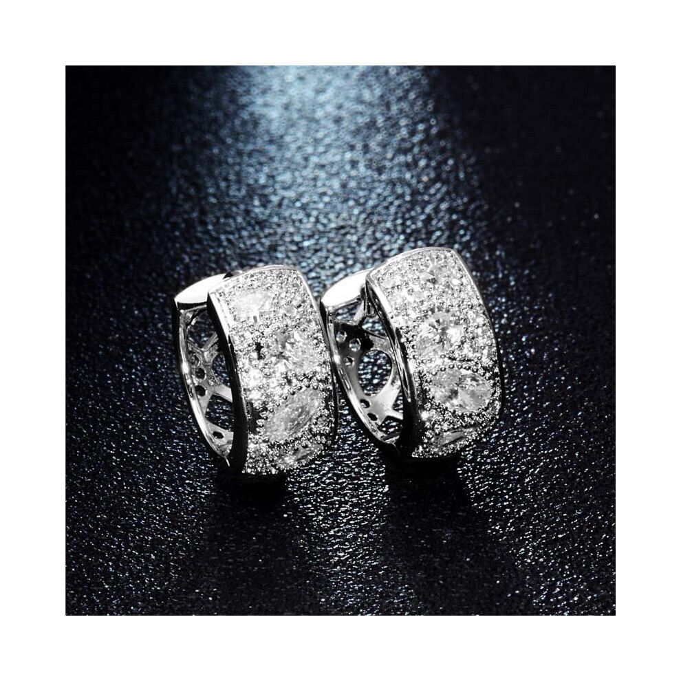 Special Geometrical Silver Cross Earrings Brinco High-Grade CZ Zircon Hoop Earring For Women Boucle d'oreille - Image 4