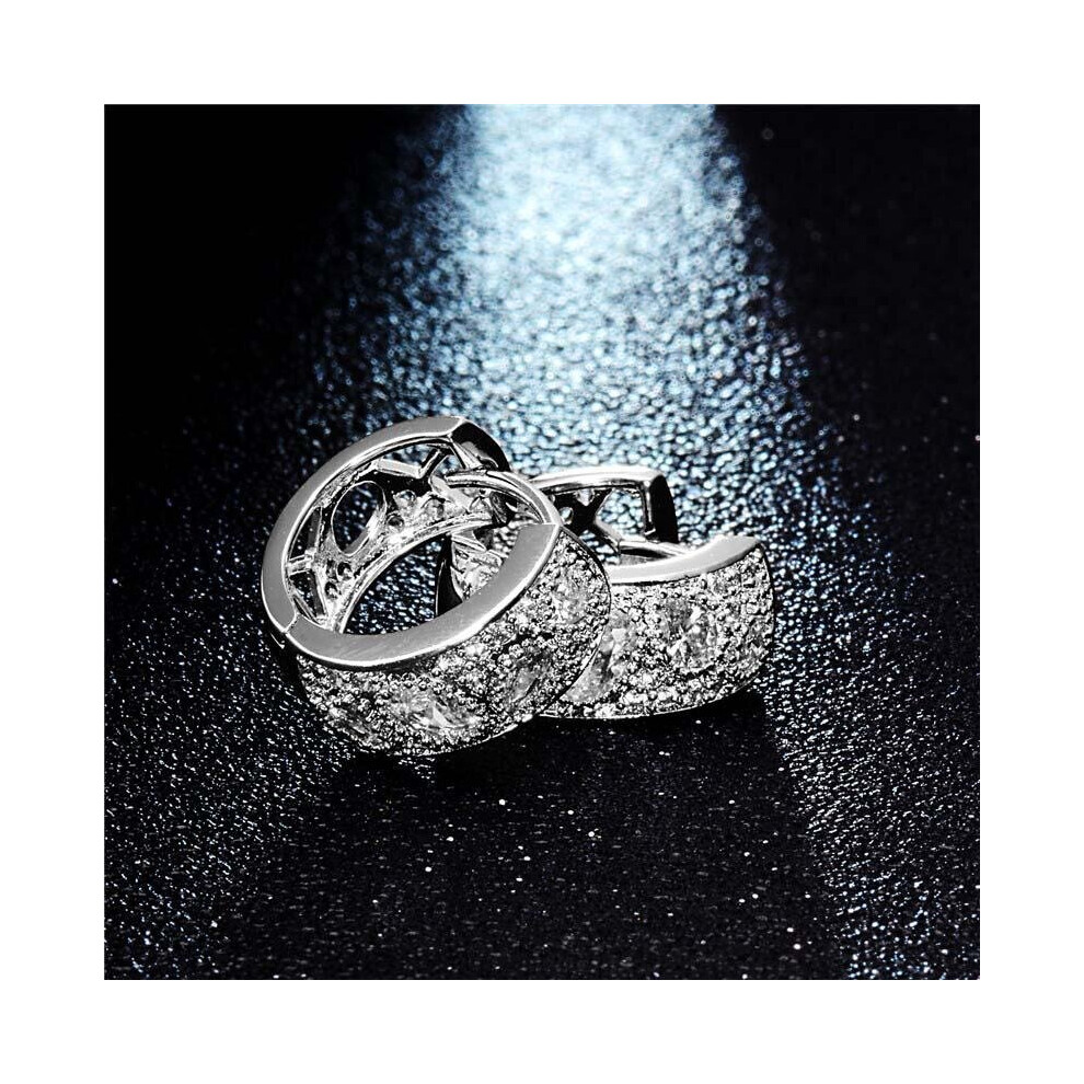 Special Geometrical Silver Cross Earrings Brinco High-Grade CZ Zircon Hoop Earring For Women Boucle d'oreille - Image 6