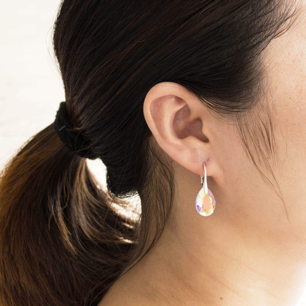 Sterling Silver Aurore Boreale Drop Earrings Created with Swarovski Crystals - Image 3