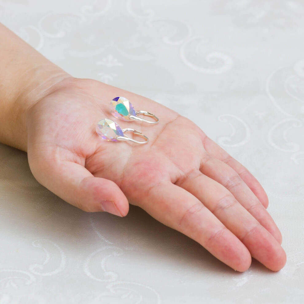 Sterling Silver Aurore Boreale Drop Earrings Created with Swarovski Crystals - Image 6