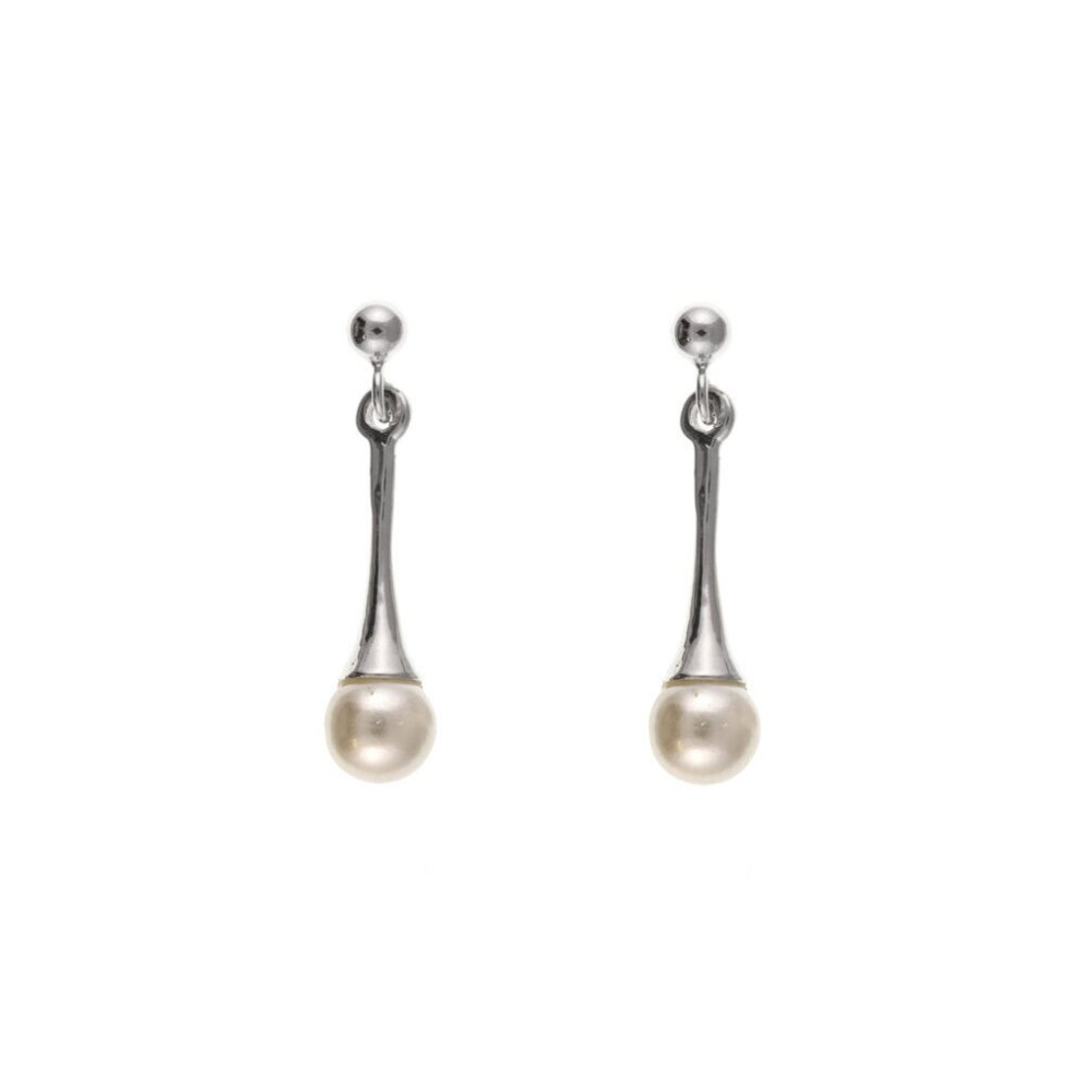 Sterling Silver Pearl Earrings Drop Drops Dangly 925 Hallmark
