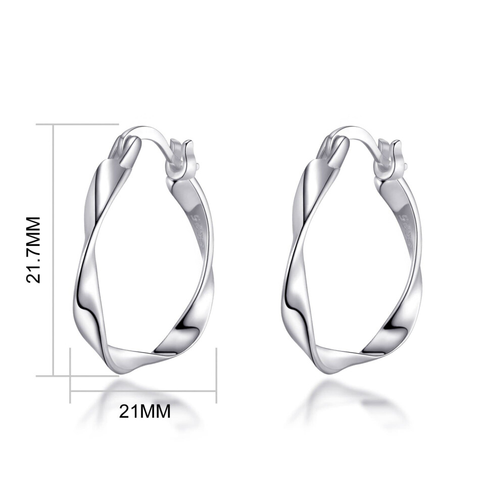 Sterling Silver Twist Hoop Earrings - Image 6