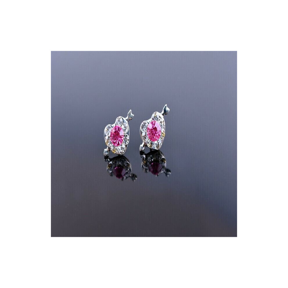 (Style 50) Women/Girls 925 Silver Stud Earrings Heart Crystal Wedding Stud Earrings UK