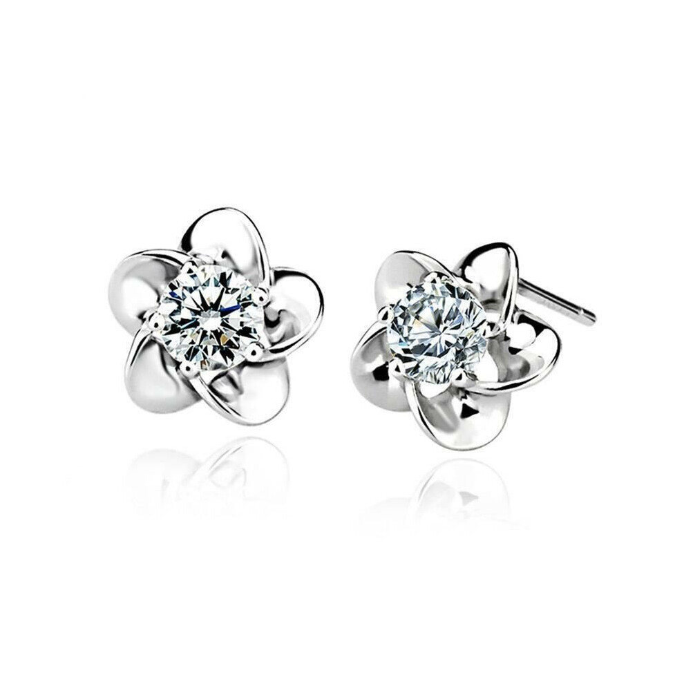 (Style 73) Silver Stud Earrings Rhinestone Crystal Women Girls ladies wedding Gift Earring