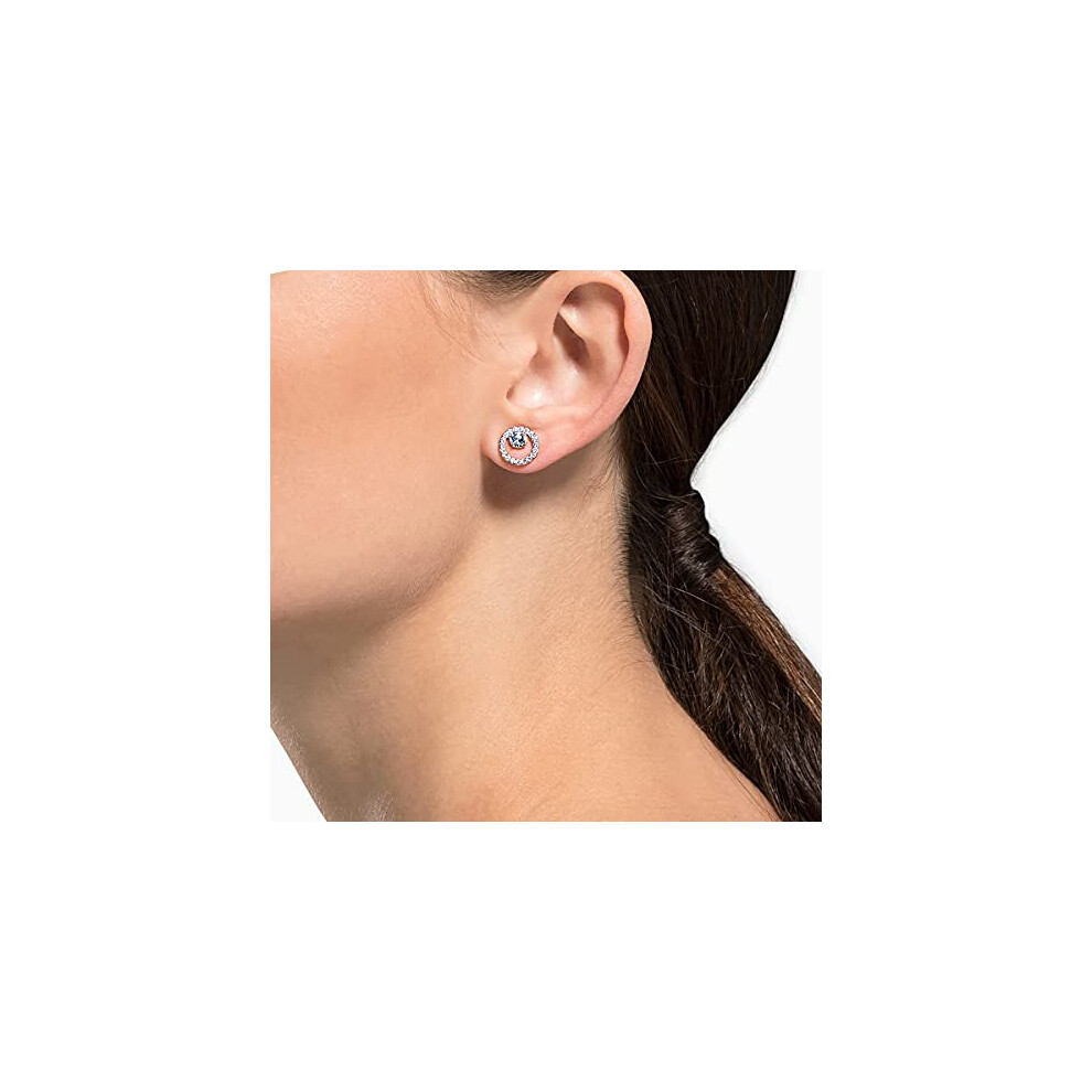 Swarovski Creativity stud earrings, Circle, White, Rose gold-tone plated - Image 4