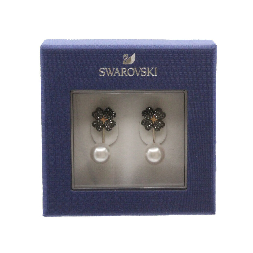Swarovski Latisha Silver & Black Pearl Earrings - Image 3