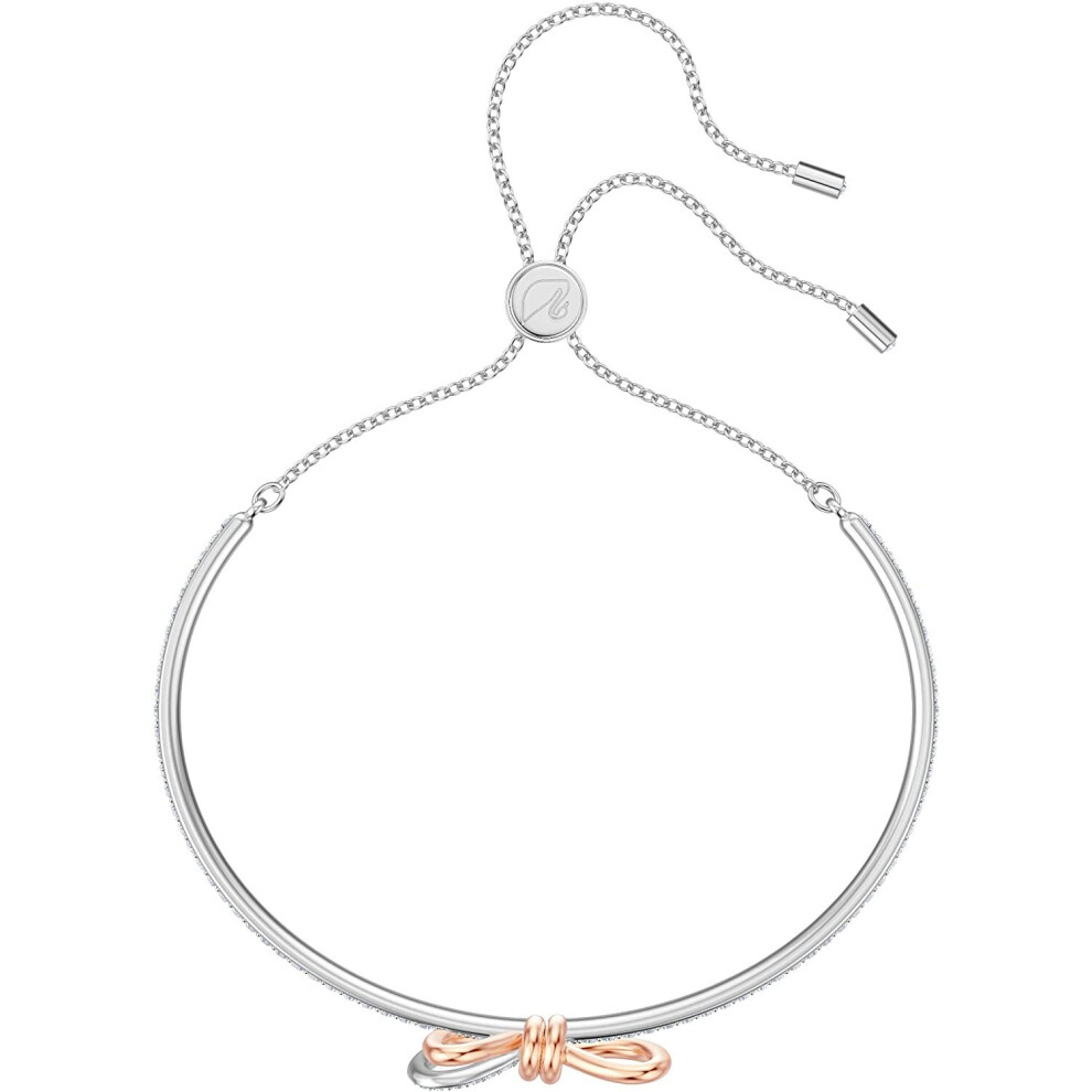 Swarovski Women's Lifelong Bow Bangle Bracelet, Brilliant White Crystals with Mixed Metal, from the Swarovski Lifelong Bow Collection - Image 2