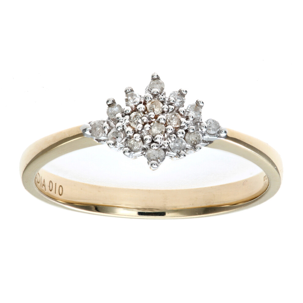 (T) Jewelco London 9ct Yellow Gold Diamond Cluster Ring - PR0AXL5085Y