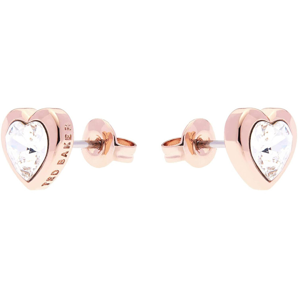 Ted Baker Hanella Swarovski Crystal Heart Stud Earrings, Rose Gold - Image 2