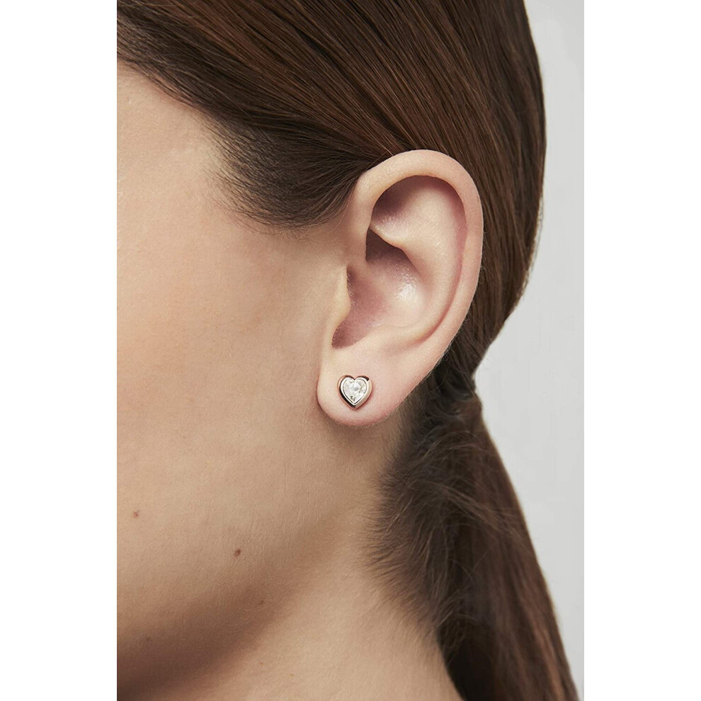 Ted Baker Hanella Swarovski Crystal Heart Stud Earrings, Rose Gold - Image 3