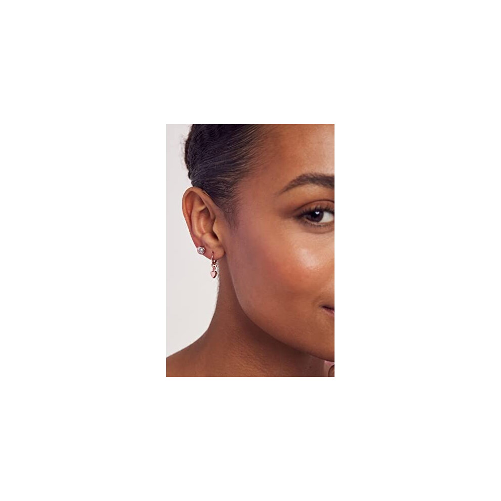 Ted Baker Harrye Tiny Heart Huggie Earring (Rose Gold Tone) - Image 4