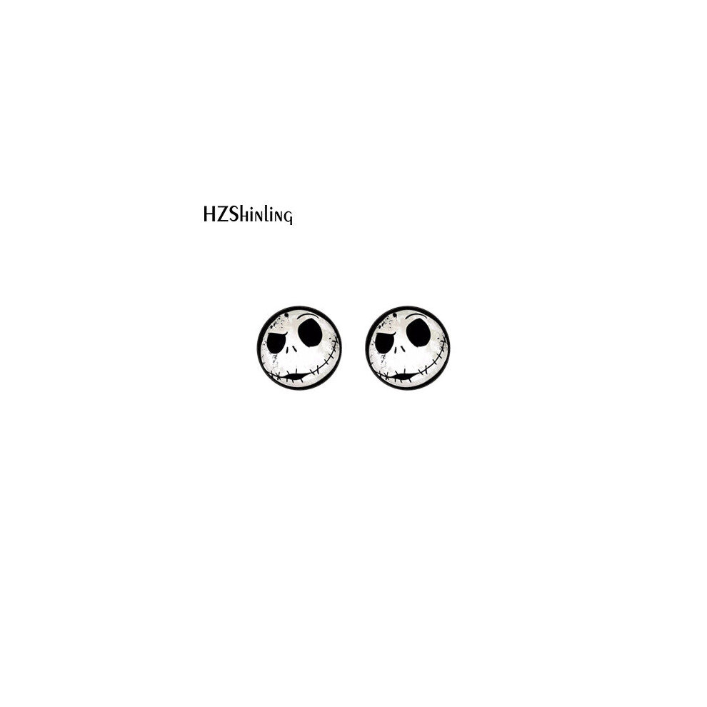 The Nightmare Before Christmas jack and sally Cartoon Anime Acrylic Stud Earrings Resin Epoxy Ear Jewelry