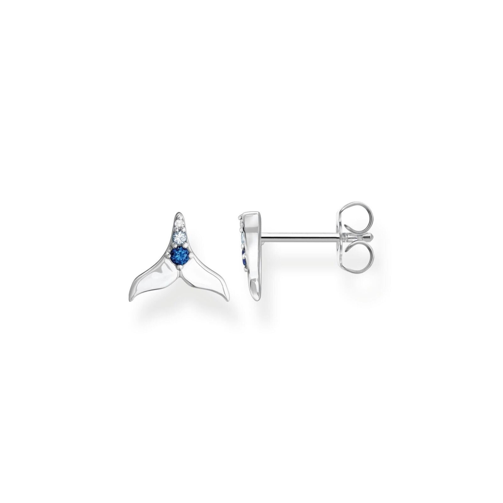 Thomas Sabo Studs Earrings With Tail Fin & Blue Stones H2228-644-1 - Image 2