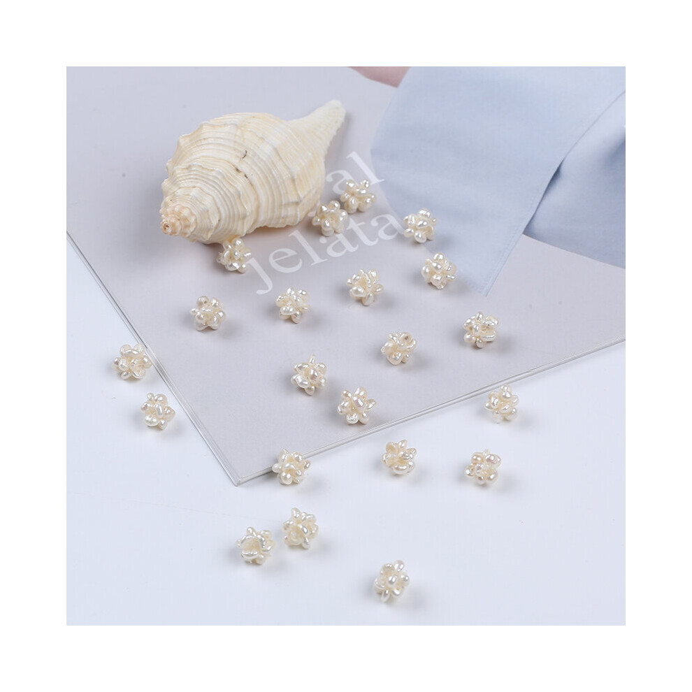Tiny Flower Ball Natural Nice Freshwater Pearl Earrings Jewelry Parts Accessories - Image 5