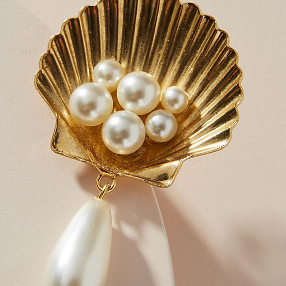 Trendy Pearl Earrings Natural Shell Design Ideal Fashion Accessory - Image 5