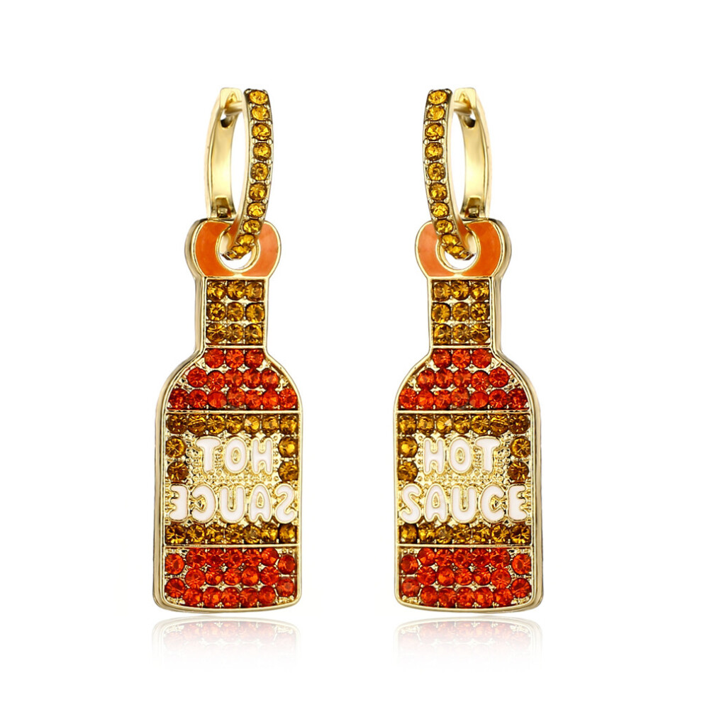 Unique Bottle Shaped Pearl Earrings Geometric Alloy Design For Women - Image 3