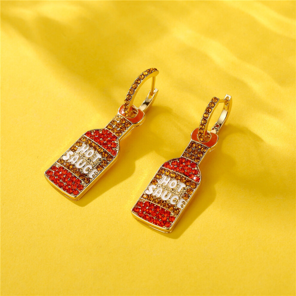 Unique Bottle Shaped Pearl Earrings Geometric Alloy Design For Women - Image 5