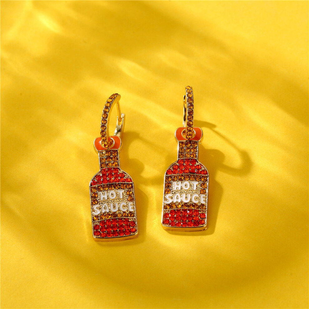Unique Bottle Shaped Pearl Earrings Geometric Alloy Design For Women - Image 6
