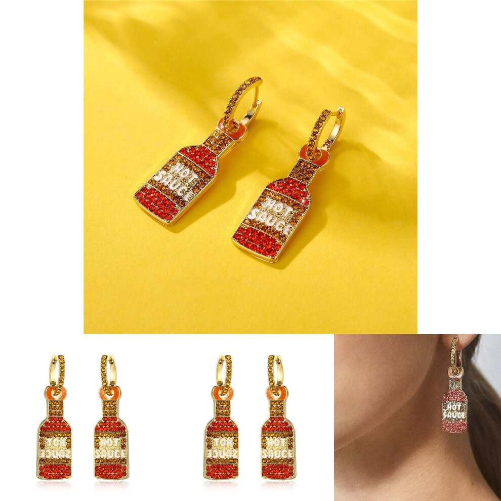 Unique Bottle Shaped Pearl Earrings Geometric Alloy Design For Women
