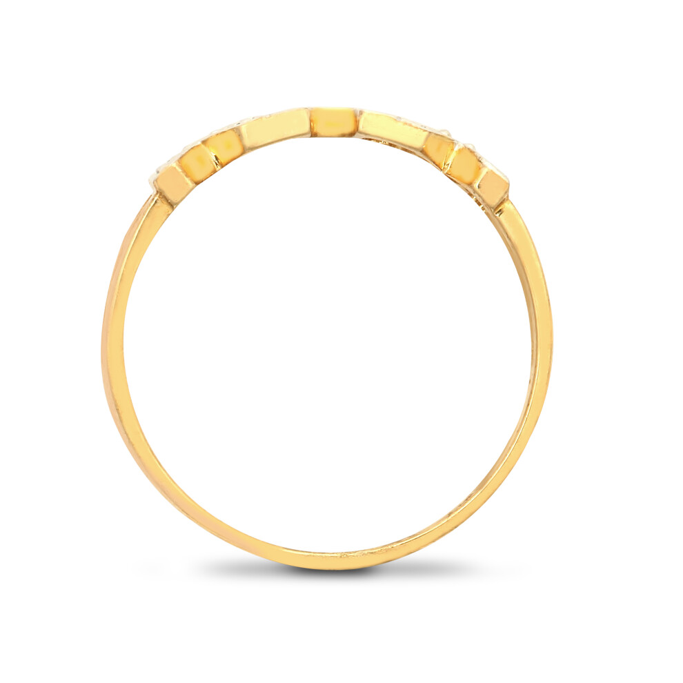 (V) Jewelco London Ladies Solid 9ct Yellow Gold Pave Set Round H I2 0.02ct Diamond MUM Identity Ring 5mm - Image 2