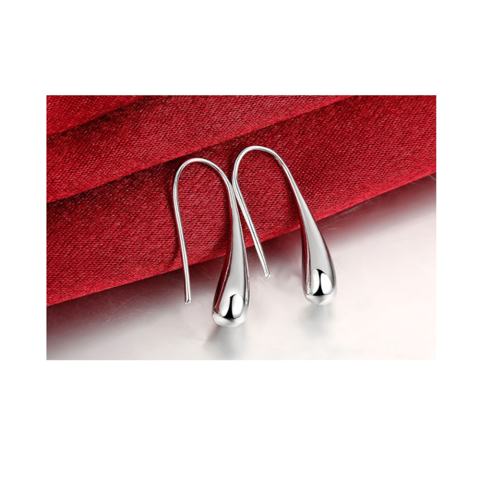 Veile Studios Earrings Simple Drop Hook Sterling Silver Tear - Image 3