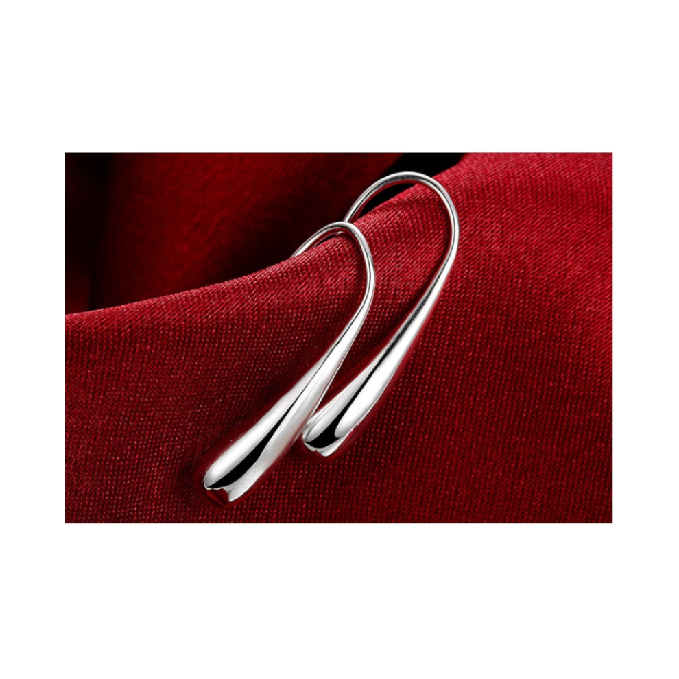 Veile Studios Earrings Simple Drop Hook Sterling Silver Tear - Image 4