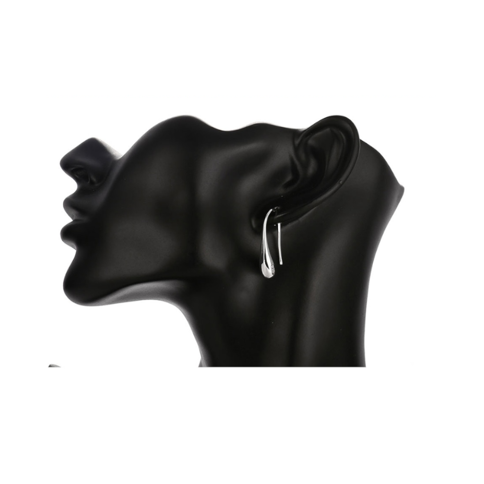 Veile Studios Earrings Simple Drop Hook Sterling Silver Tear - Image 5