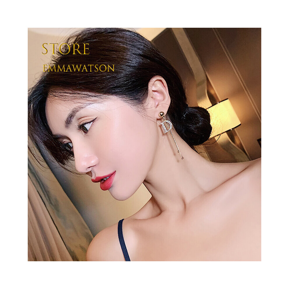Vintage Glossy Arc Bar Long Thread Tassel Drop Earrings for Women Jewelry Hanging Pendientes - Image 5