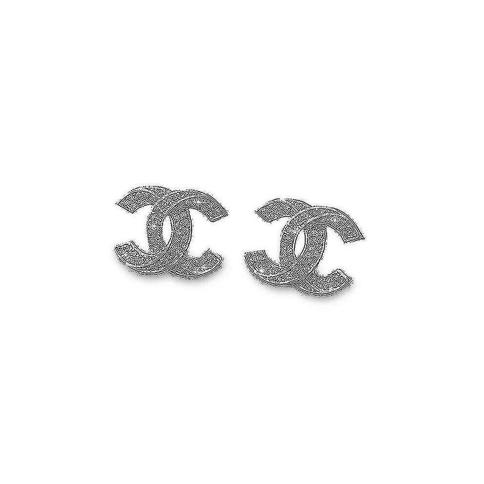 Wearing Cc Earrings High-end Temperament Trend Earrings Dazzling Trend Jewelryearrings-color: Silver - Image 2