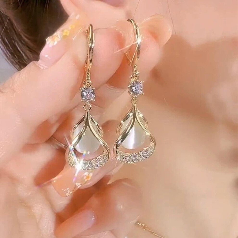 (white) Lymph Flow Magnetogen Earrings, Lymphatic Magnetotherapy Germanium Earrings, Lymphvity Magnetic Therapy Earrings, Acupuncture Earrings - Image 2