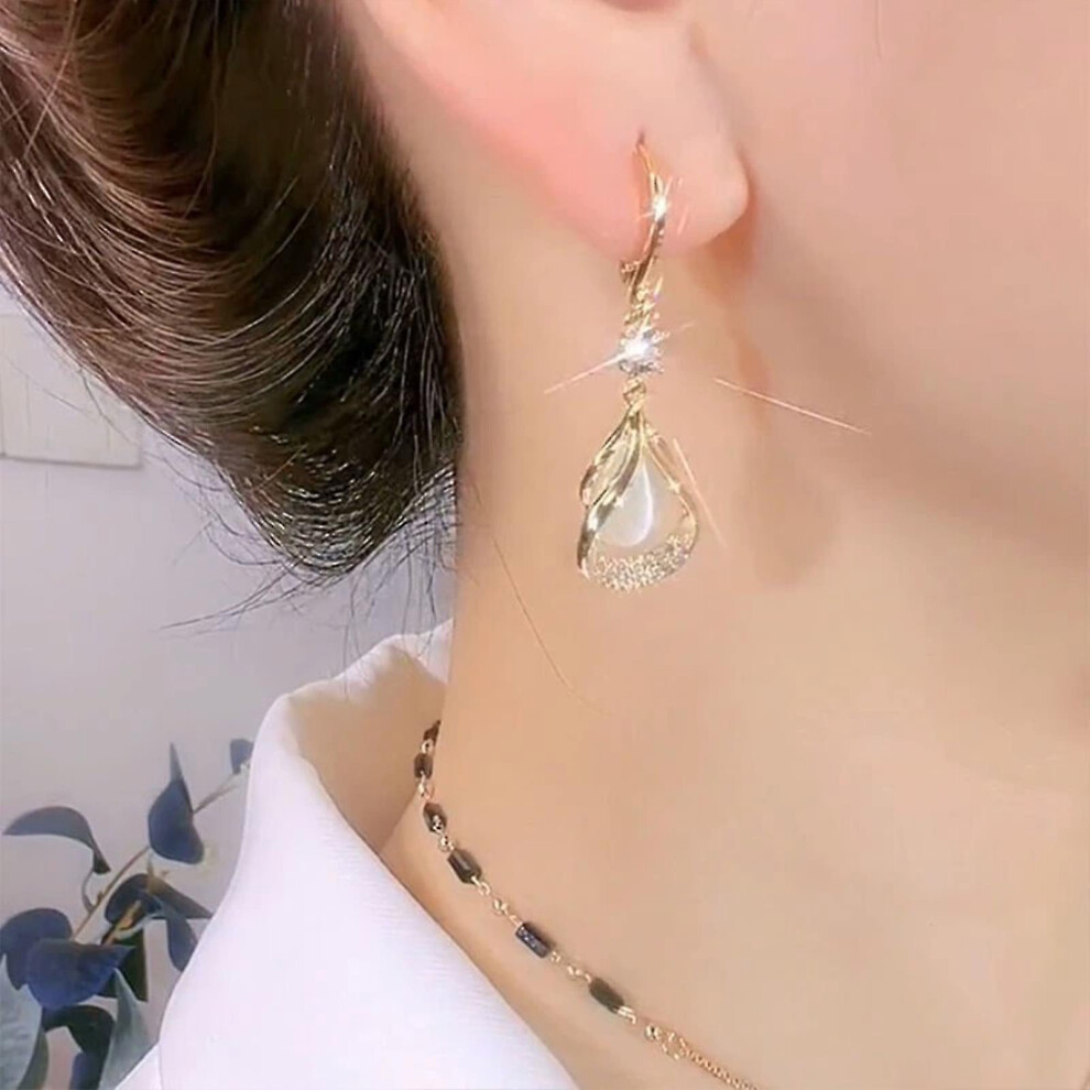 (white) Lymph Flow Magnetogen Earrings, Lymphatic Magnetotherapy Germanium Earrings, Lymphvity Magnetic Therapy Earrings, Acupuncture Earrings - Image 3