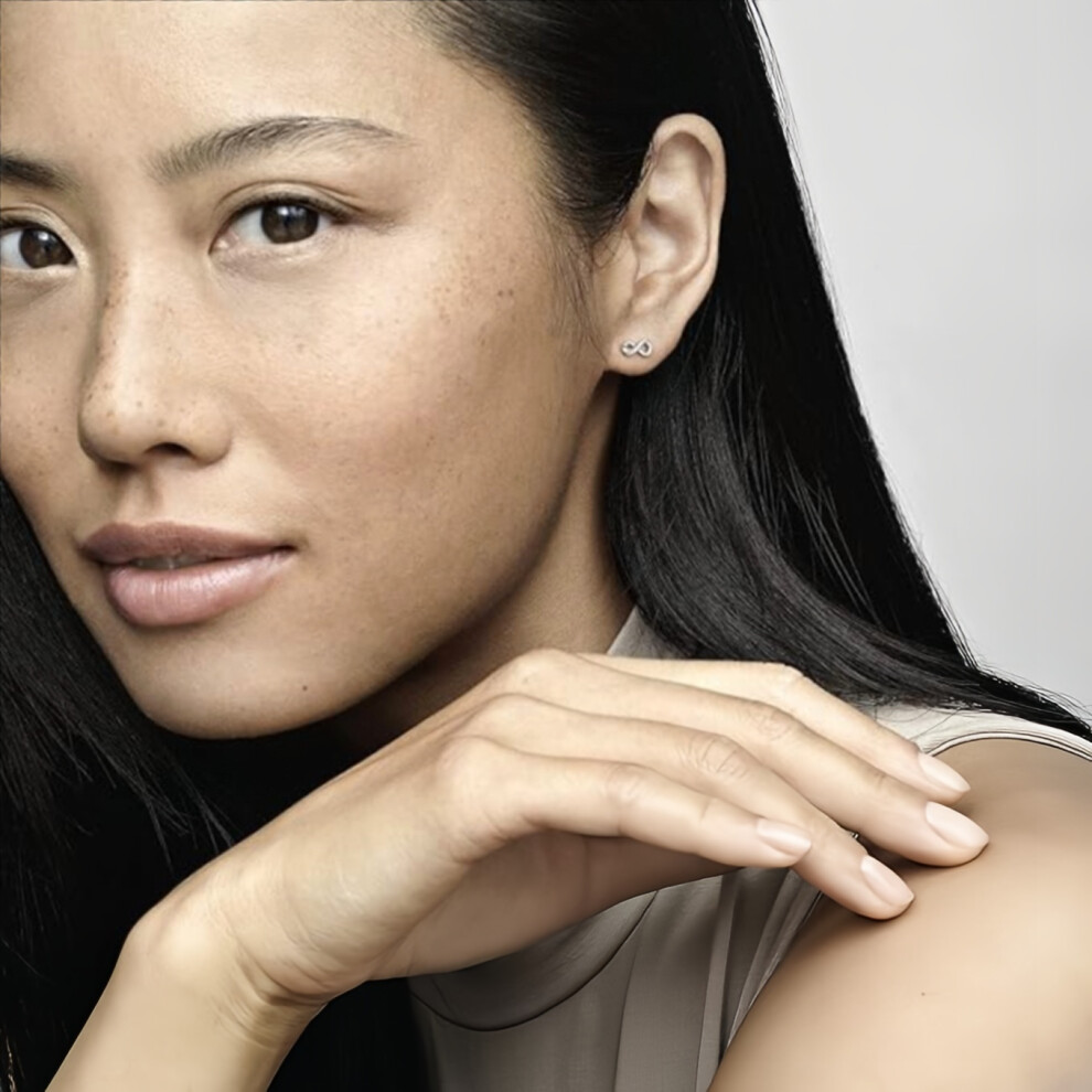 Women's Sparkling Infinity Stud Earrings - Image 2