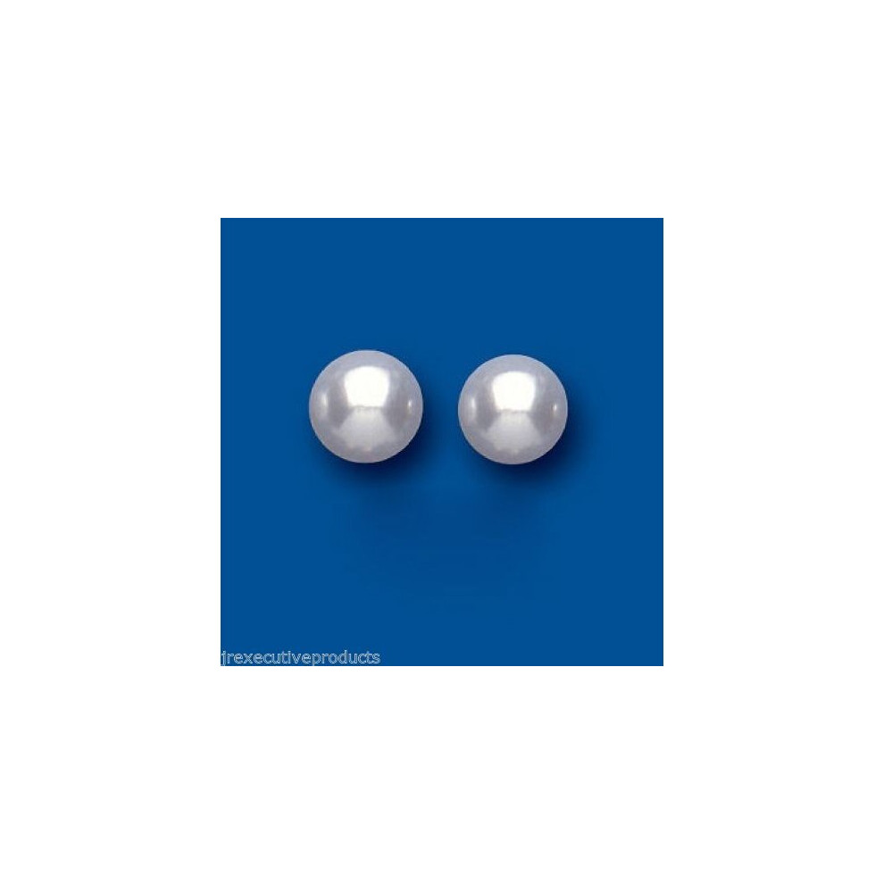 Yellow Gold Pearl Earrings Freshwater Pearls Studs 8mm Stud - Image 4