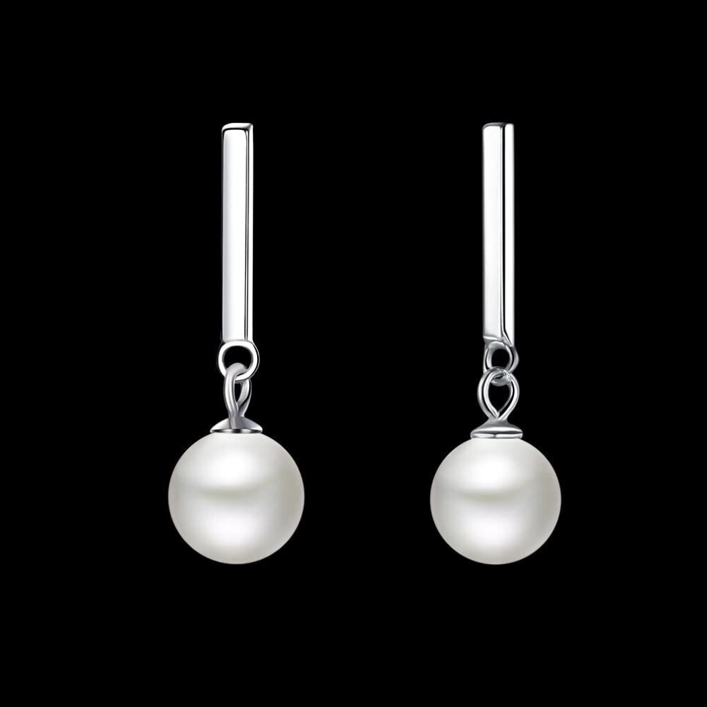 YIXUYU 925 Sterling Silver White Drop Pearl Earrings Simple Fashion Exquisite - Image 3