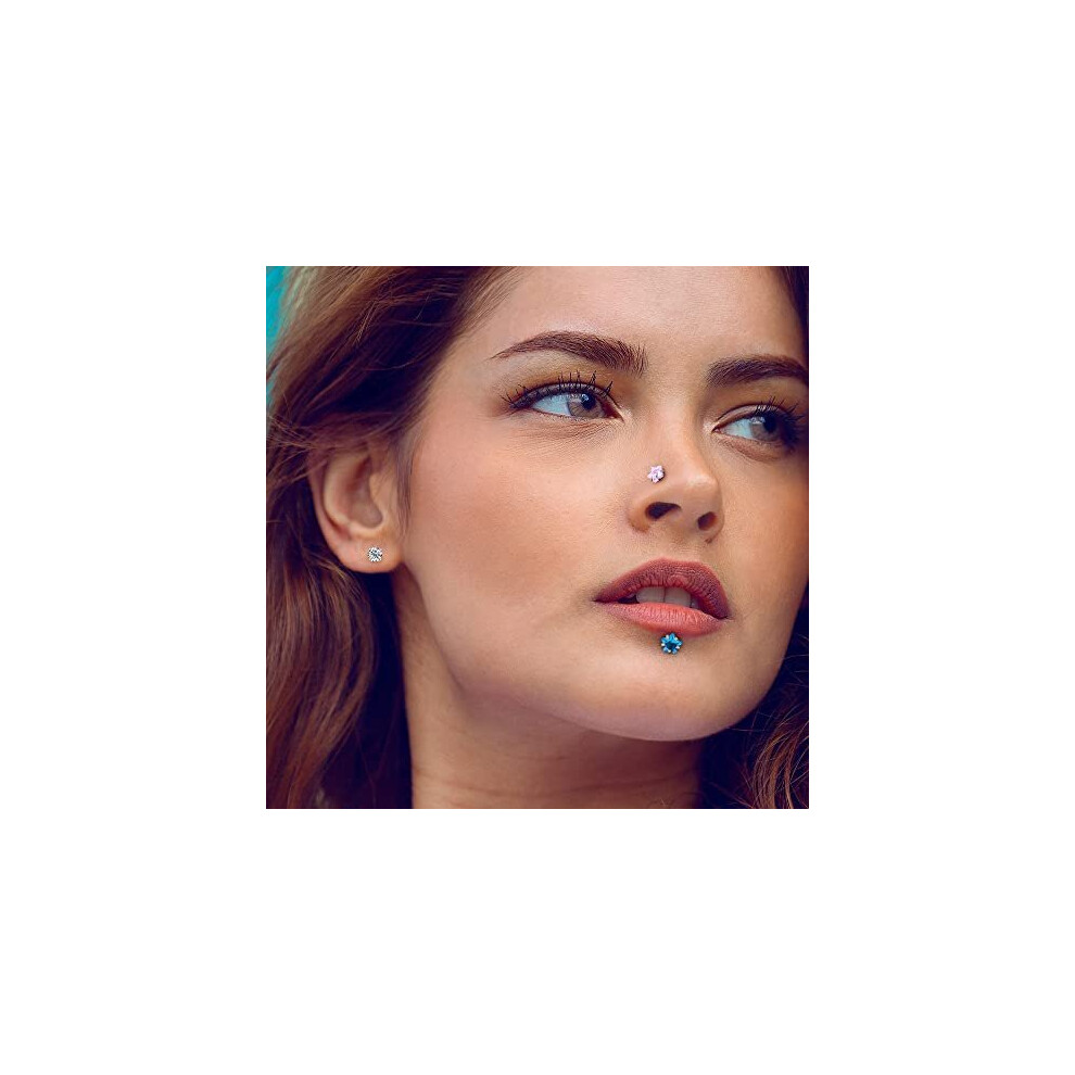 ZOCOYUU 4 Pairs Titanium Screw Back Hypoallergenic Surgical Stainless Steel Stud Earrings for Women Men,4mm 5A Cubic Zirconia Studs Double Side - Image 4